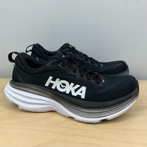 Hoka One One Women’s Size 6.5 B Bondi 8 Black & White Athletic Running Shoes